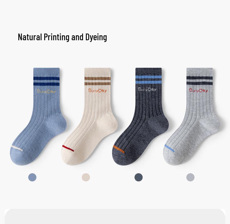 Boys' Cashmere Wool Socks - Dirt-Resistant, Warm, Seamless, Mid-Calf, Thickened for Autumn/Winter Sports and Students