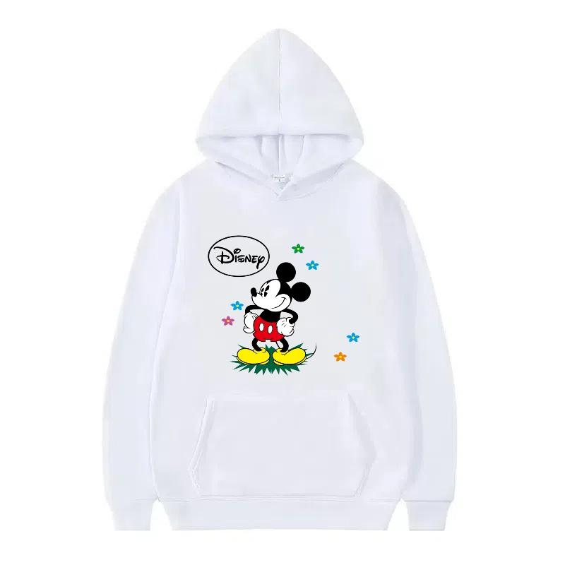 Disney Mickey Mouse Pattern Woman Fleece Sporty Loose Grey Winter Tops Clothing Pullovers Ladies Cheap Hoodies Men Sweatshirts