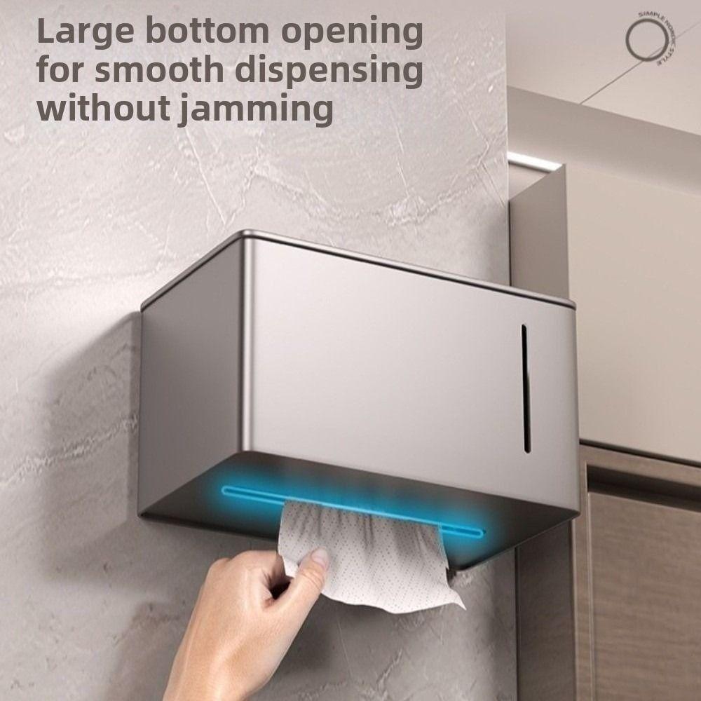 Non Perforated Toilet Paper Holder Waterproof Tissue Storage Case No Punching Roll Paper Box  Hotel