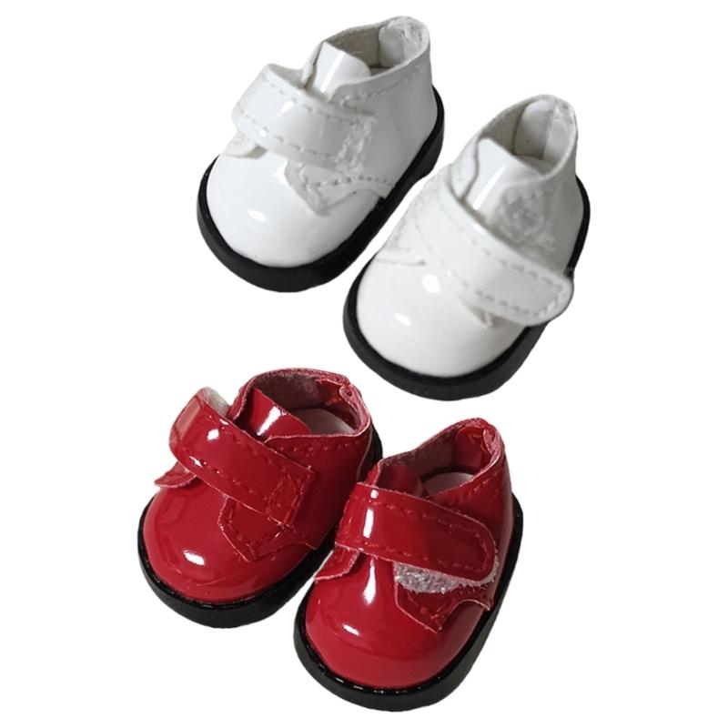 

2 Pairs Mini Doll Wardrobe Footwear Set Soft Fabric PU For Collectible Dolls Photo Props 3.8cm