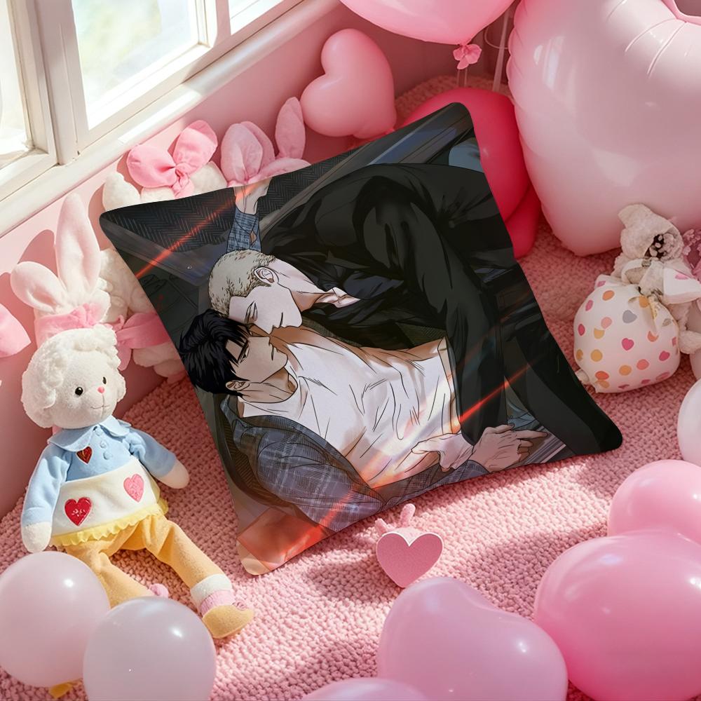 

Anime Shutline BL Cushion Cover Pattern Printed Pillowcase for Living Room Sofa Cushion Cover & Bedroom Decor 12x12Inch