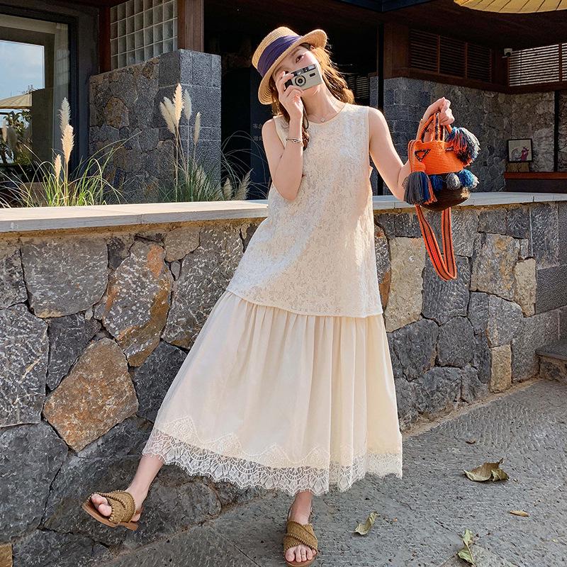 

2025 Summer Resort Style Lace Embroidered Sleeveless Dress for Women - AG2519 S (85-100 jin)