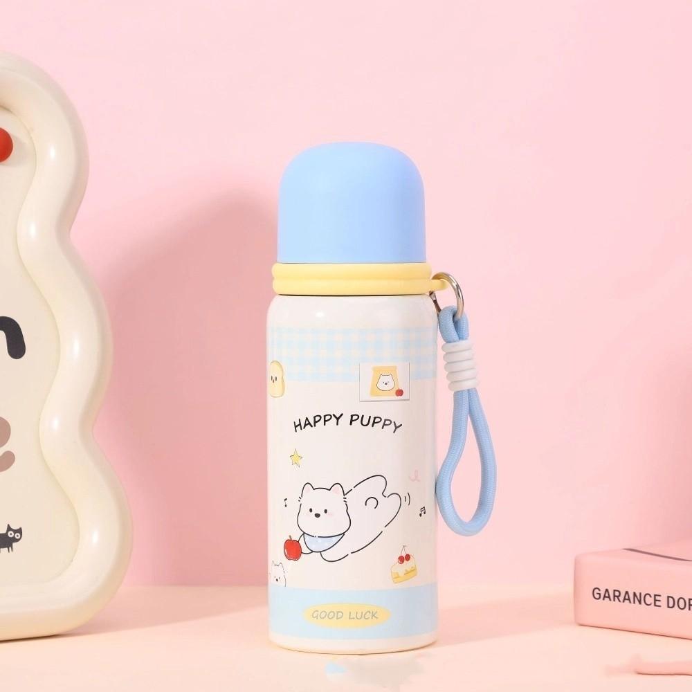 600ML New Cute Cartoon Thermal Cup Large Capacity Stainless Steel Water Cup Portable Fall Prevention Insulated Water Bottle
