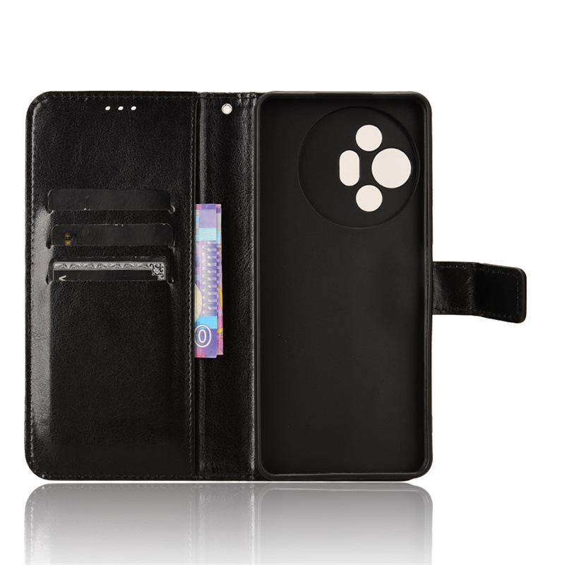 TCL 50 XL 5G Leather Flip Case with Card Holder & Lanyard, Crazy Horse Pattern