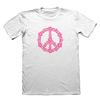 Brand Tshirt Unisex Fashion Round Neck Pink Flowery Peace Symbol Tshirt Unisexs Funny Gift Summer Tshirt