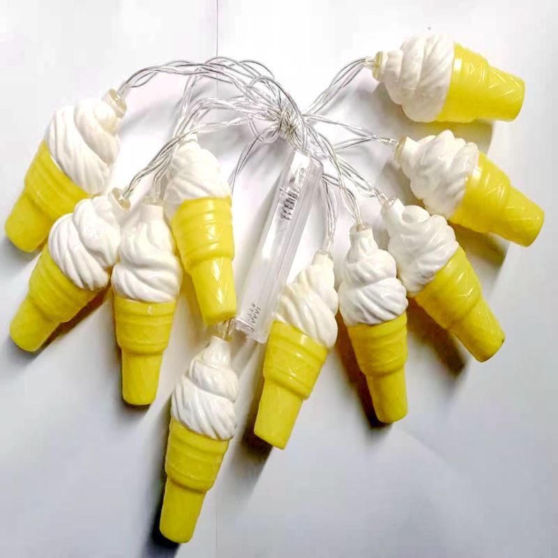 Ice Cream, Burger, and Fries LED String Lights for Girl's Room