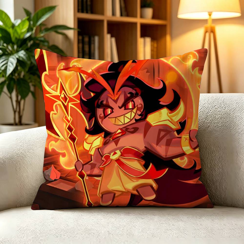 BBurning Spice Cookie Fiery Beast Cookie Run Kingdom Pillow Case Square DoubleSided Sofa Cushion Cover Bedroom Bedside Pillow