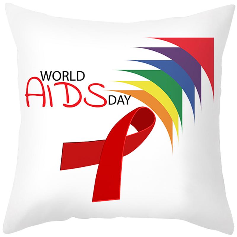 Peach Skin Pillow Cover Letter Ribbon Printing Sofa  Cushion  Household Goods