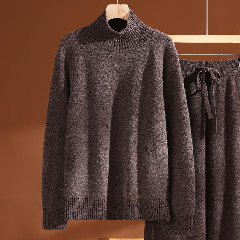 Women's High Neck Lambswool Base Layer: Warm, Thick Autumn/Winter Slimming Pullover Sweater