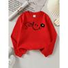 Girls' Long-Sleeve Casual Crewneck Sweatshirt | Smile Flower Design, Suitable For Outdoor Sports And Everyday Wear In