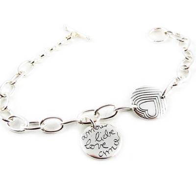 [E0971] - Silver Bracelet 'Grigri d'Amour' Silver