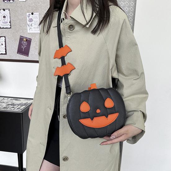 Pumpkin Crossbody Bag Halloween Pumpkin Purse Shoulder Bag with Adjustable Shoulder Strap for Party Street Daily Wear