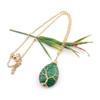 Natural Stone Crystal Agate Water Drop Winding Silk Tree Of Life Pendant Necklace Sweater Chain Water Drop Rough Stone N781