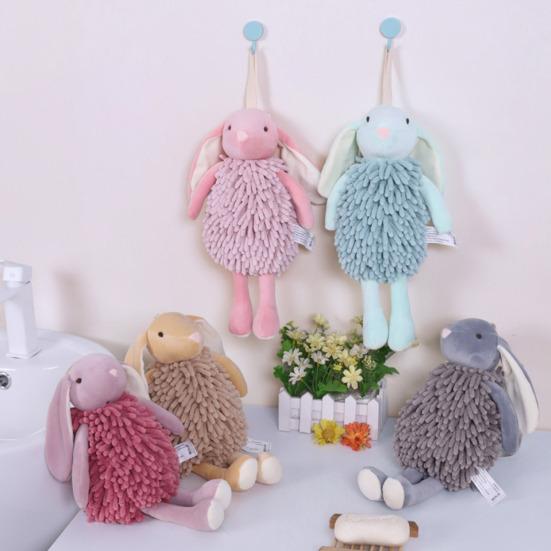 Microfiber Hand Towel Soft Instant Water Absorption Towel with Lanyard Hanging Towel for Hands Countertop Mirrors Cars Furniture