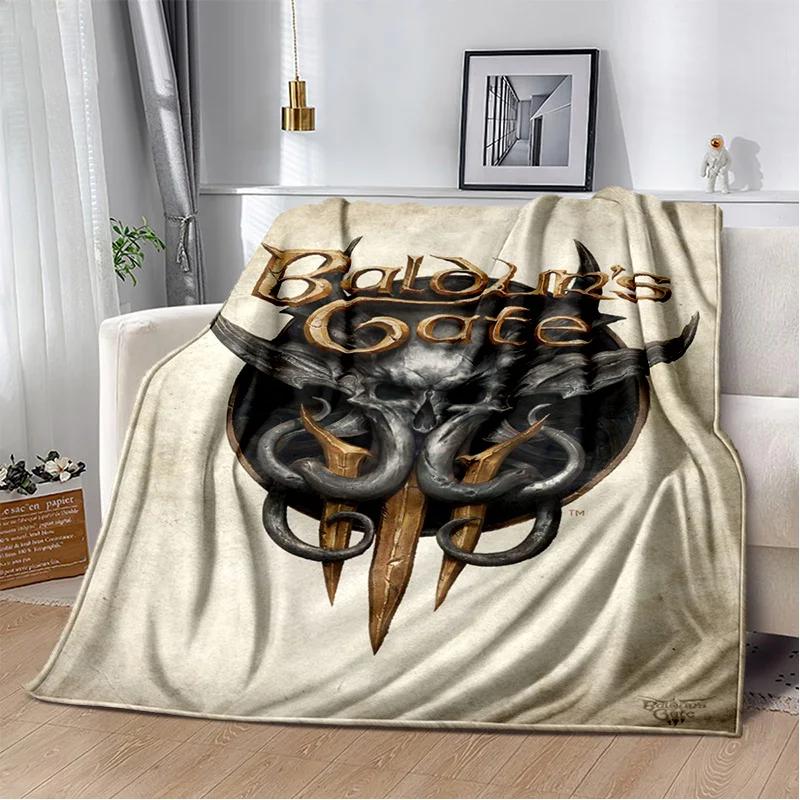 Baldur Gate3 Game Gamer Cartoon 3D Blanket,Soft Throw Blanket for Home Bedroom Bed Sofa Picnic Travel Office Cover Blanket Kids