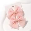 2pcs/set Lovely Bow Hairpins Solid Color Gauze Bows Clip for Kids Sweet Soft Hair Clips Pink Princess Girls Hair Accessories