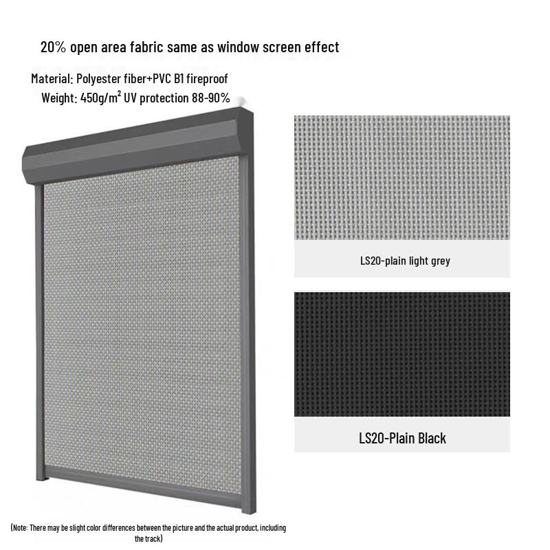 Smart Windproof Electric Roller Blind: Automatic Lifting, Light Blocking, Rainproof, Mosquito-Proof, Remote-Controlled Balcony Curtain.