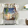 Country Garden Natural Flowers Scenery 3D Print Polyester Fabric Waterproof Shower Curtains Bathroom Curtain 180*200 with Hooks