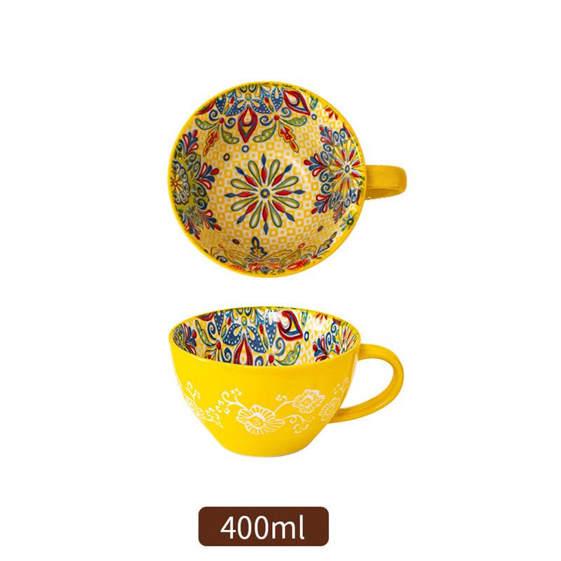 Český keramický snídaňový hrnek s vysokým vzhledem, ovesný hrnek s velkou kapacitou, hrnek na vodu, mikrovlnný hrnek na mléko a kávu