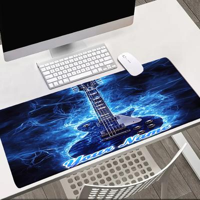 1PC Custom Name Electric Guitar Energy Mouse Pad, Keyboard and Mouse Desk Pad, for Computer Notebook  Birthday Gift For Any Room Or Office