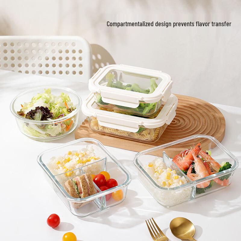 Divided Glass Bento Lunch Box