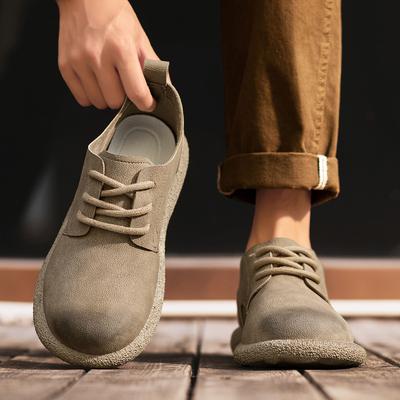 Casual Shoes New Leather Flat Bottom Non-slip Low-top British Style Leather Shoes Spring and Autumn Board Shoes