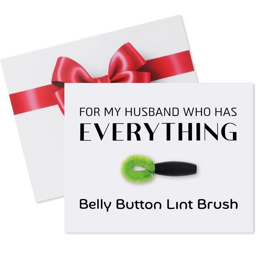 

1 Set 3.9inch Belly Button Brush with Gift Card Gag Toy Mini Valentines Day Gifts for Husband помаранчевий