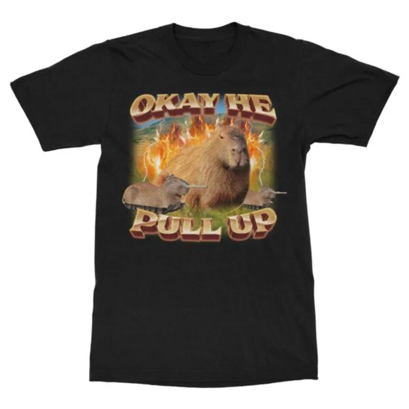 3D Printed Cute Capybara T Shirt For Men Animal Pattern T-Shirts Fashion Street Capybara Lovers Short-Sleeved Tees Loose Tops