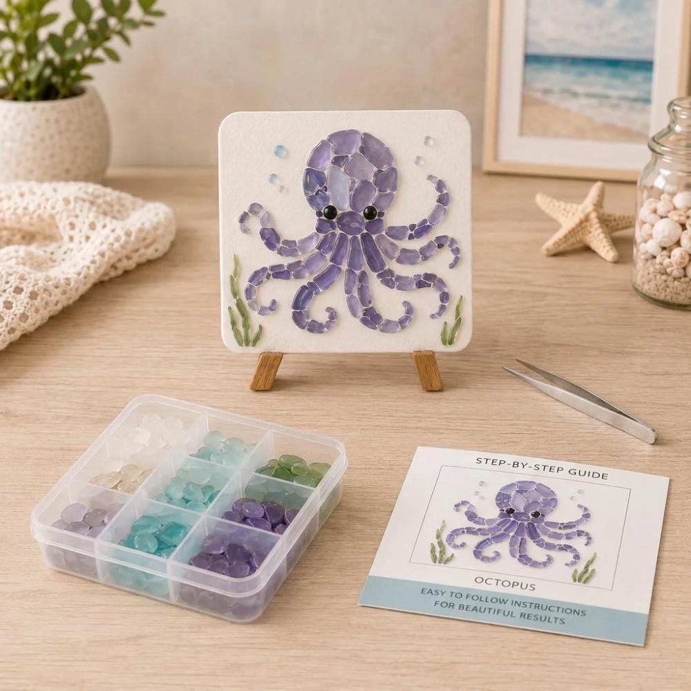 Ocean Inspired Ocean DIY Sea Glass Art Kit Home DIY Crafting Kit Adult Beginner