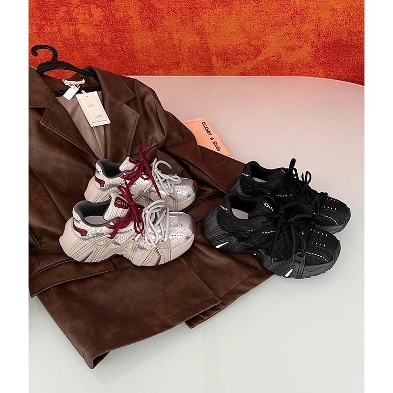 Super fire thick-soled breathable dad sports shoes ins trendy girl summer increase 2025 spring and autumn new popular leisure