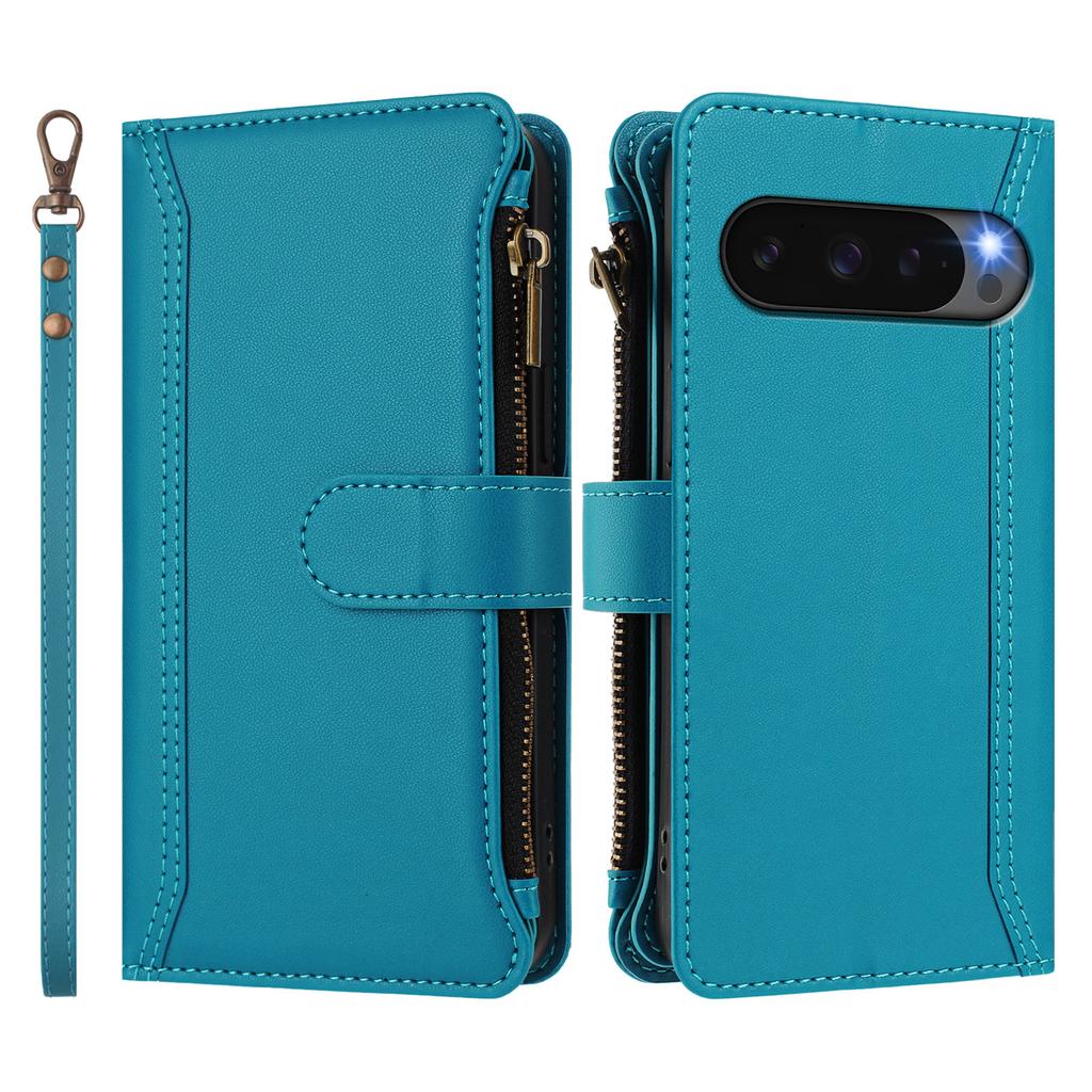Crossbody Card Solt Zipper Wallet Book Case For Google Pixel 9 Pro XL 9A 8 8Pro 8A 7A 7 Book Pocket Bag Long Lanyard Stand Cover