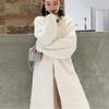 White Long Cardigan for Women Winter Clothes Knitted Fluffy Long Sleeve Cashmere Sweater Coat Clotkorean Style Warm Vintage
