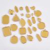 6Pcs Blank Settings Cabochon Pendants Round Rectangle Square Charm Stainless Steel Charms For Jewelry Making Bulk Diy Necklaces