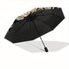 1pc Lion Mandala Pattern Automatic Umbrella - 8-Rib Foldable Design, Outdoor Adventures, and Family Celebrations Y250829081