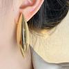 Vintage Exaggerated Metal Conical Smooth Plain Long Stud Earrings for Women Light Geometry Earrings Jewelry
