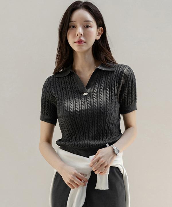 Peulenchisikeu Kellos Cable Collar Knit_F6S256Kn