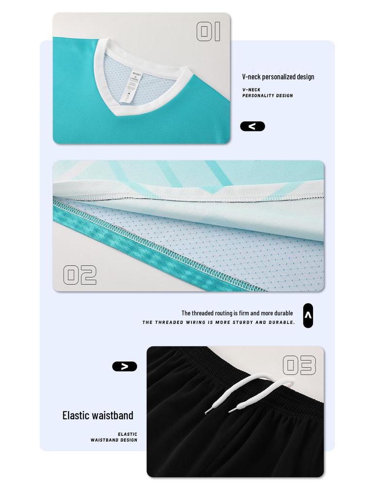 Quick-Dry Soccer Kit: Men's, Women's, Youth Team Training & Competition Short-Sleeve Jersey.