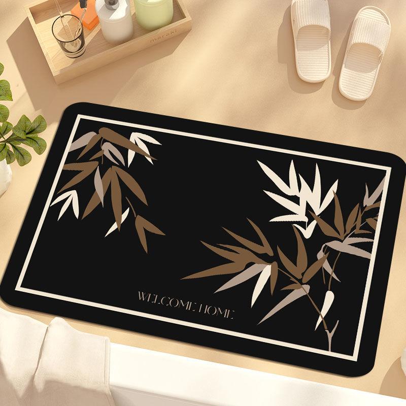 Retro Chinese soft diatom mud absorbent mat bathroom floor mat toilet door toilet mat quick drying non-slip foot mat