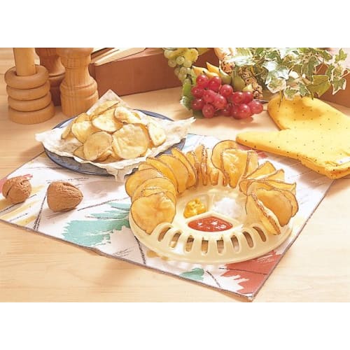 Microwave-safe oil-free potato chip cooker (195cm diameter x 3cm height)