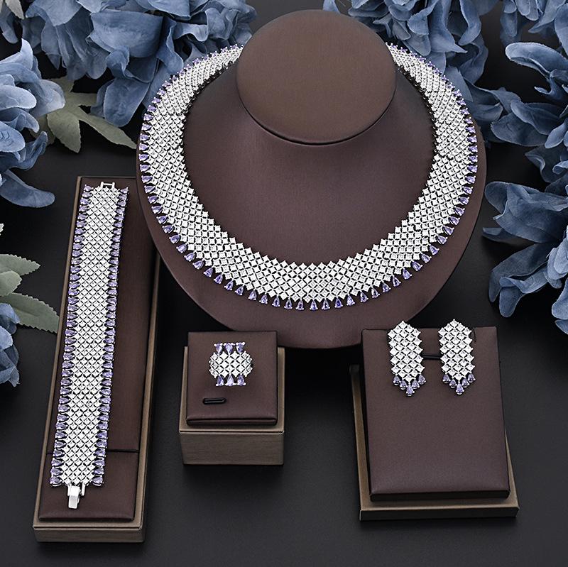 Elegant Gypsophila Tassel Necklace Jewelry Set for Women - Light Luxury Bridal Fashion