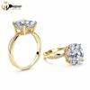 S925 Sterling Silver 5 Carat Egg-Shaped Moissanite Ring with Closed Band