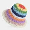 Damen Sommer Regenbogen Dopamin Breitkrempen Sonnenhut - Atmungsaktiv, UV-Schutz.