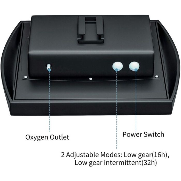AIMOONSA Pompe à oxygène solaire 6V 2W — batterie 2200mAh, tuyau 2,5 m, 2 pierres à bulles pour bassins et étangs