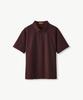 STCO [Moisture-Wicking And Quick-Drying] Hidden Button Collared Short Sleeve T-Shirt Wine (Semi-Oversized Fit)_Stsvb36Nsa