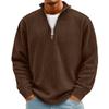 Men's Vintage Corduroy Long,Sleeve Top | Zip,Up Stand Collar Stylish Casual Shirt For Daily & Outing Wear