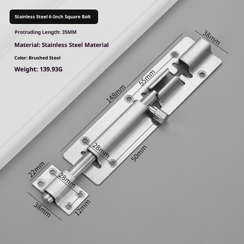 201/304 Edelstahl Tor Sicherheits-Türriegel Riegelverschluss Bolzen 3/4/5/6/8/10/12 Zoll Türriegel Beschläge Für Heimwerker