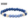 Natural Stone Aromatherapy Diffuser Jewelry Obsidian Bracelet for Men Women, Colorful Rock Beads Exquisite Gift Her Him Stackable Stretch Bracelet,
