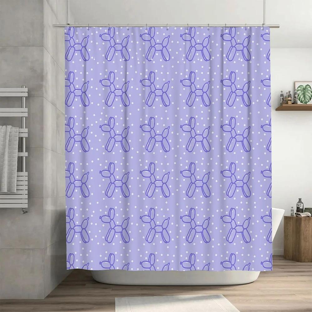 

Patterned Shower Curtain: Fun Balloon Print With Polka Dots In Lavender For Bathroom Decor – Room Escape Decoration 3D Printed F W60H190(CM)-1 Pcs