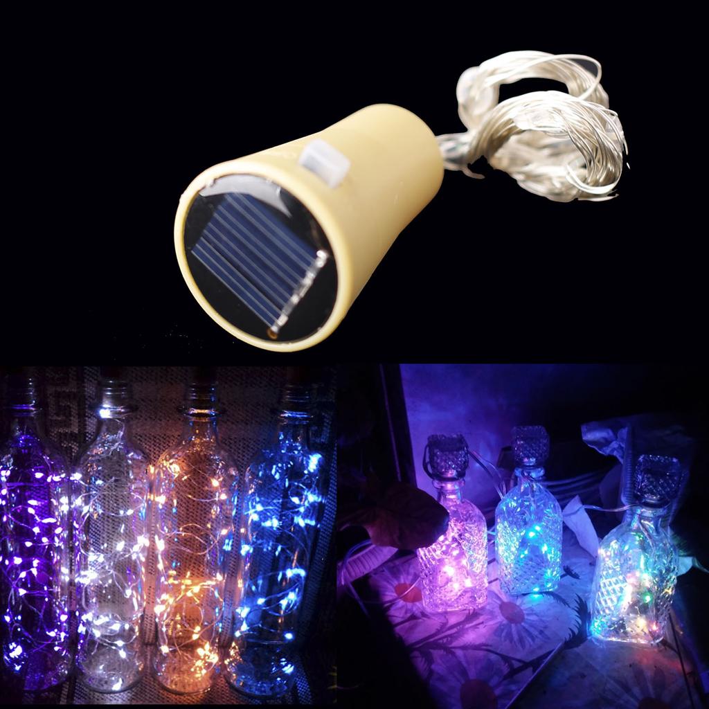 HOMZY Solar 10LED 20LED Wine Bottle Lights Cork Shape Fairy Lights Garland Christmas Light Copper Wire Home Room Decoration Lamp