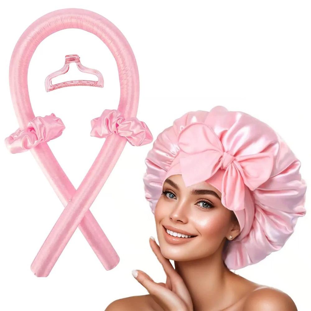 Heatless Curling Rod Headband Soft Hair Curler with Sleeping Bonnet No Heat Hair Rollers Satin Curls Lazy Curlers Styling Tools